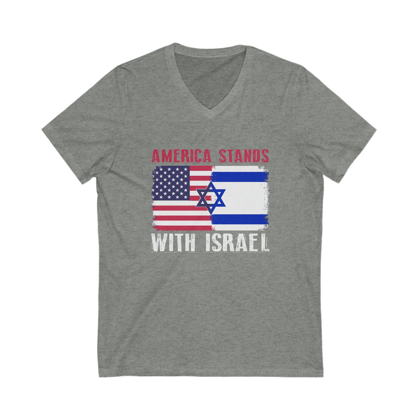 America Stands With Israel V-Neck Tee