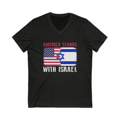 America Stands With Israel V-Neck Tee