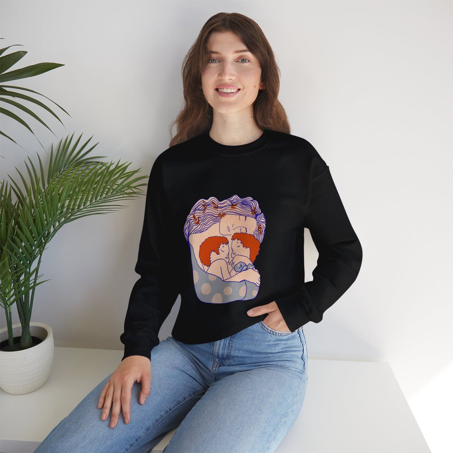 Red-Haired Love: A Tribute to the Bibas Family Crewneck Sweatshirt