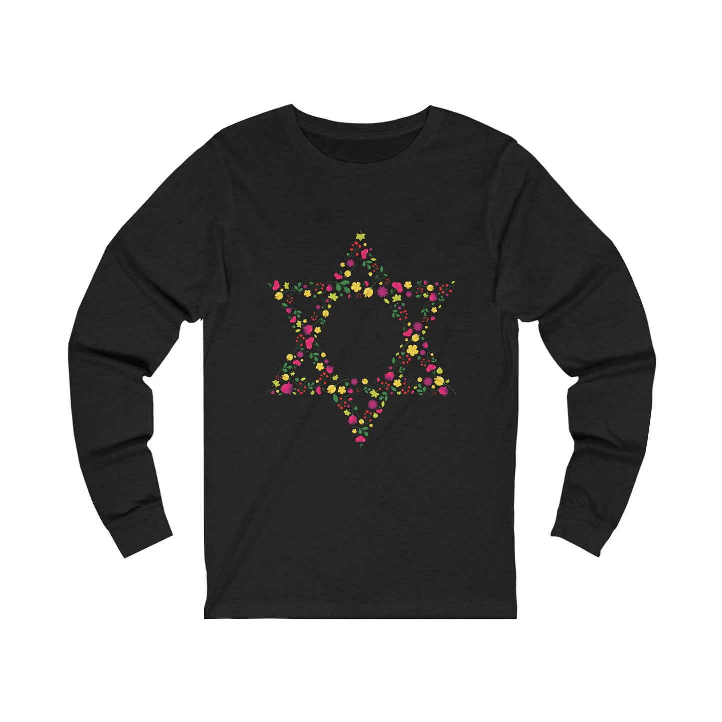 Star of David Flowers Long Sleeve Tee