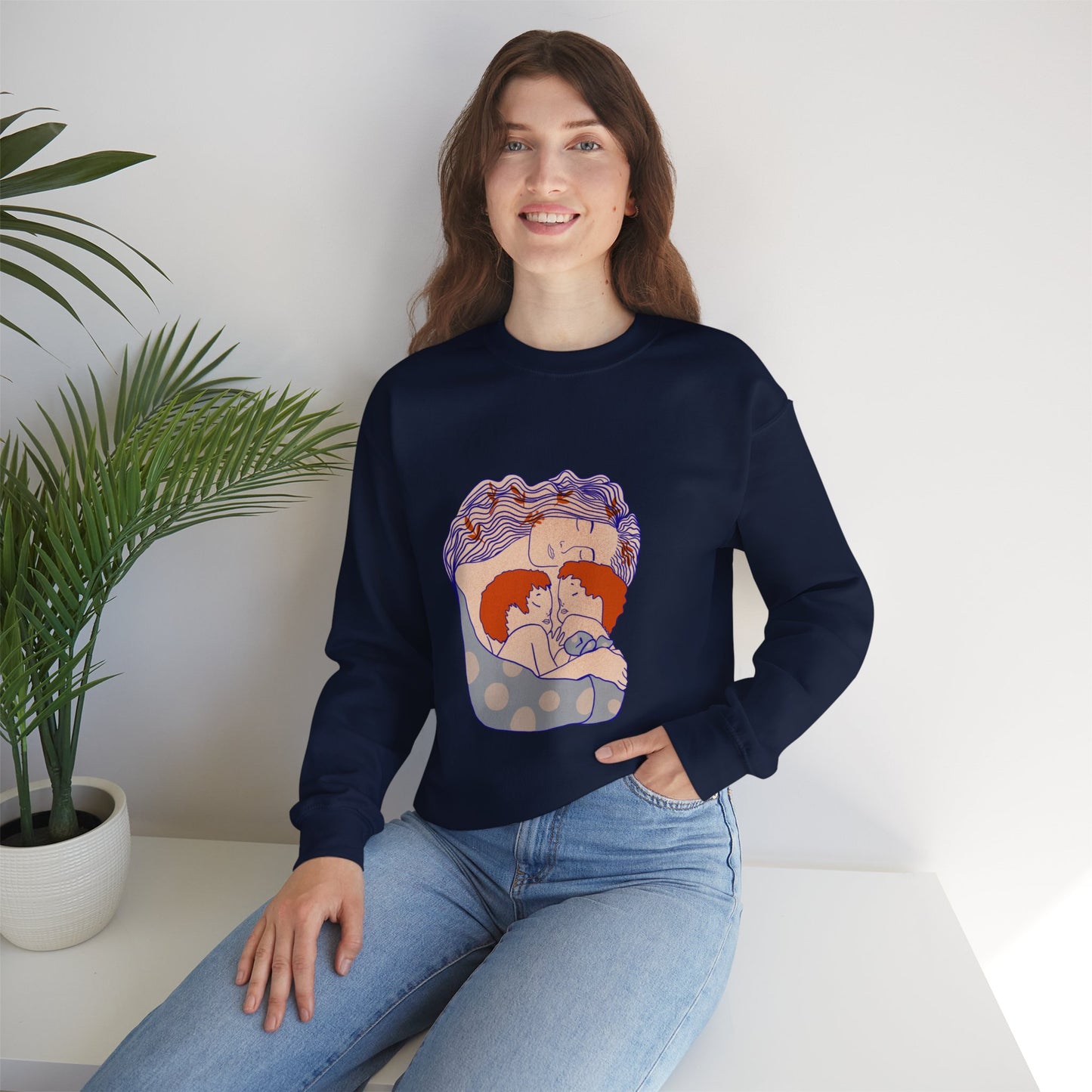 Red-Haired Love: A Tribute to the Bibas Family Crewneck Sweatshirt