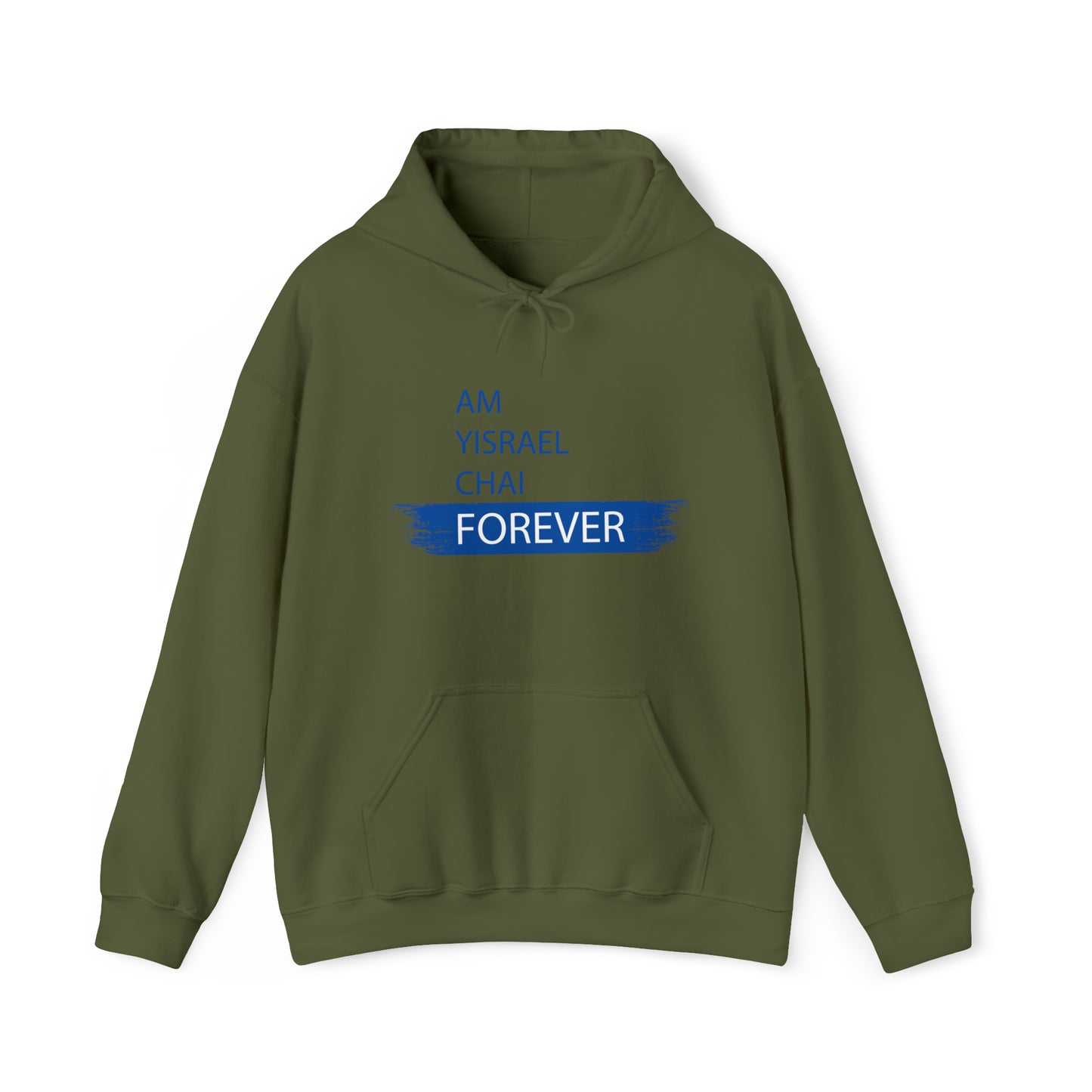 Am Yisrael Chai Forever Blue Stripe Hoodie Sweatshirt