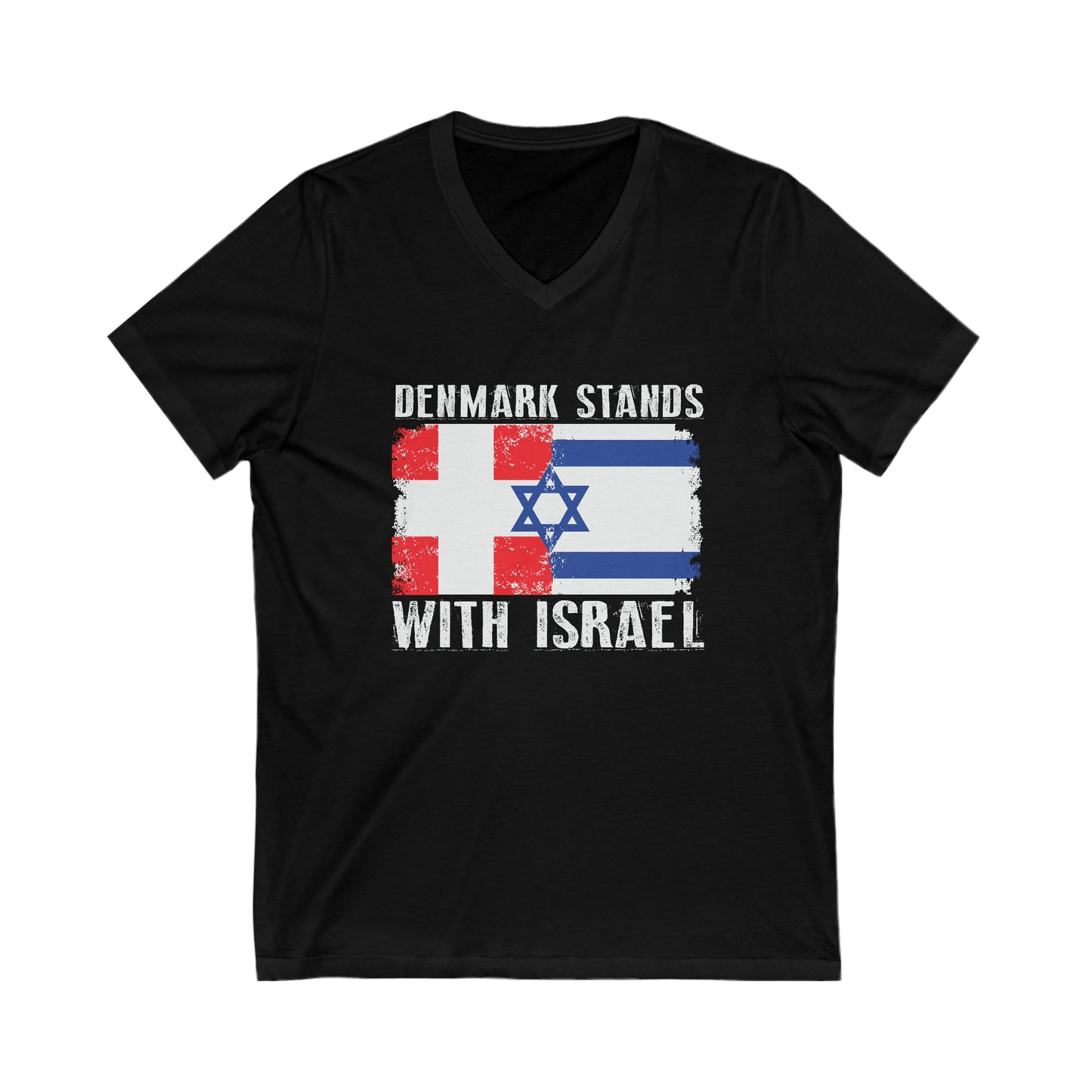 Denmark Stands With Israel V-Neck Tee