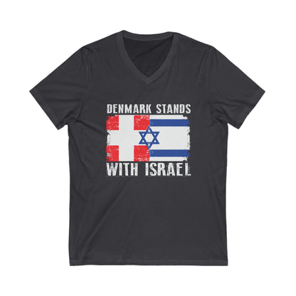 Denmark Stands With Israel V-Neck Tee