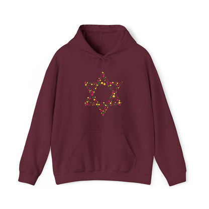 Star of David Flowers Hoodie Sweatshirt