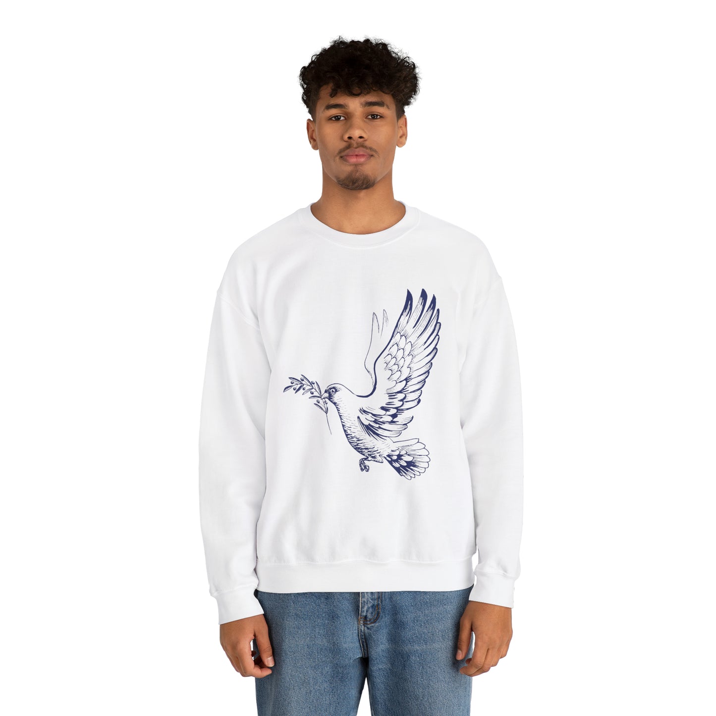 Dove With Olive Branch Crewneck Sweatshirt