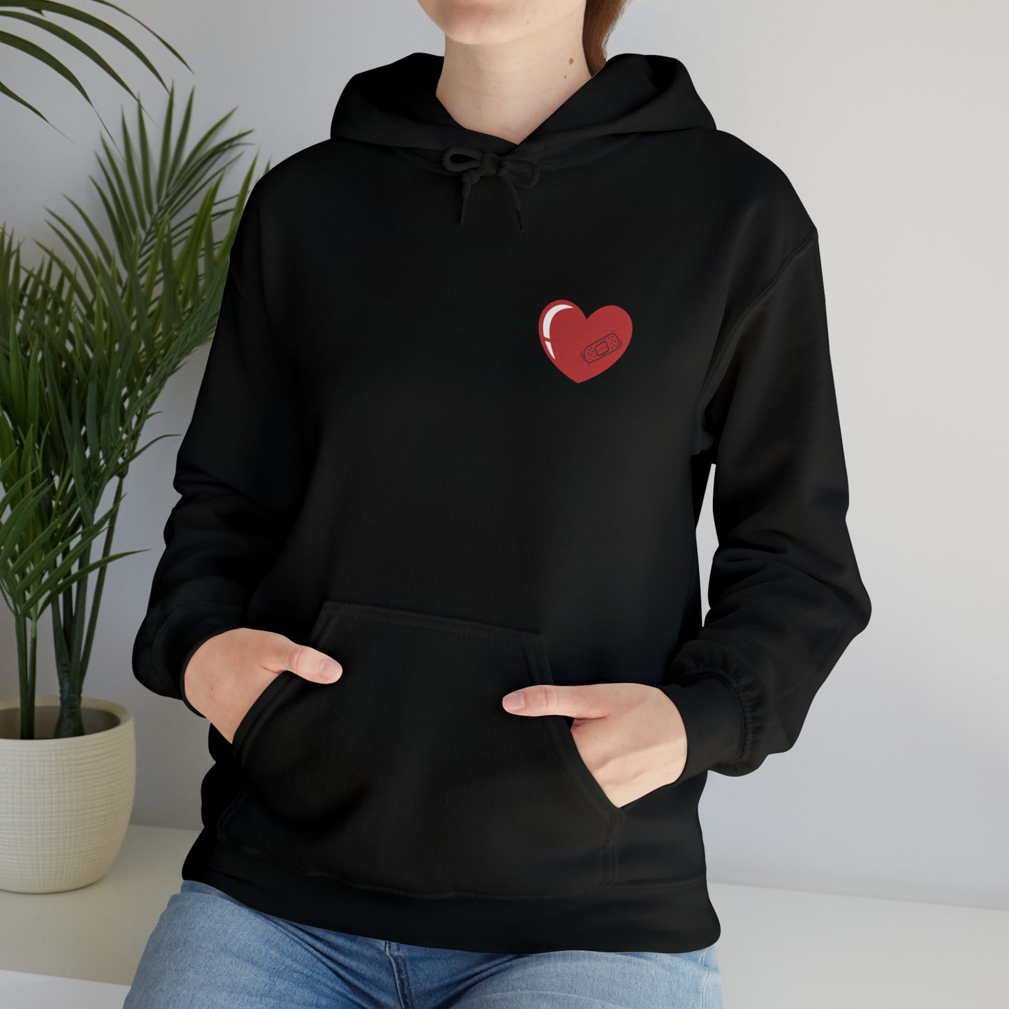 Heart With Band-Aid Hooded Sweatshirt