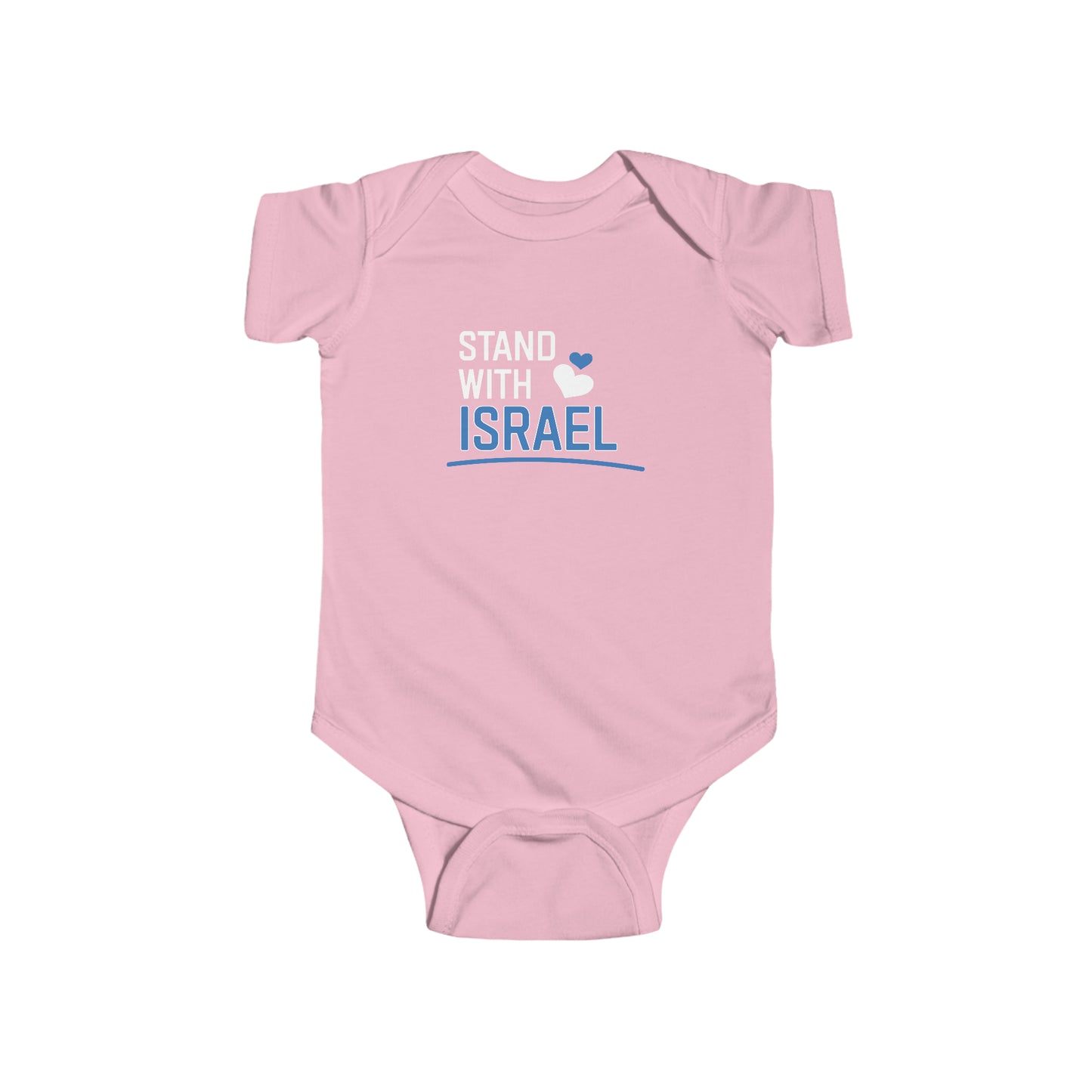 Stand With Israel Blue and White Hearts Infant Onesie