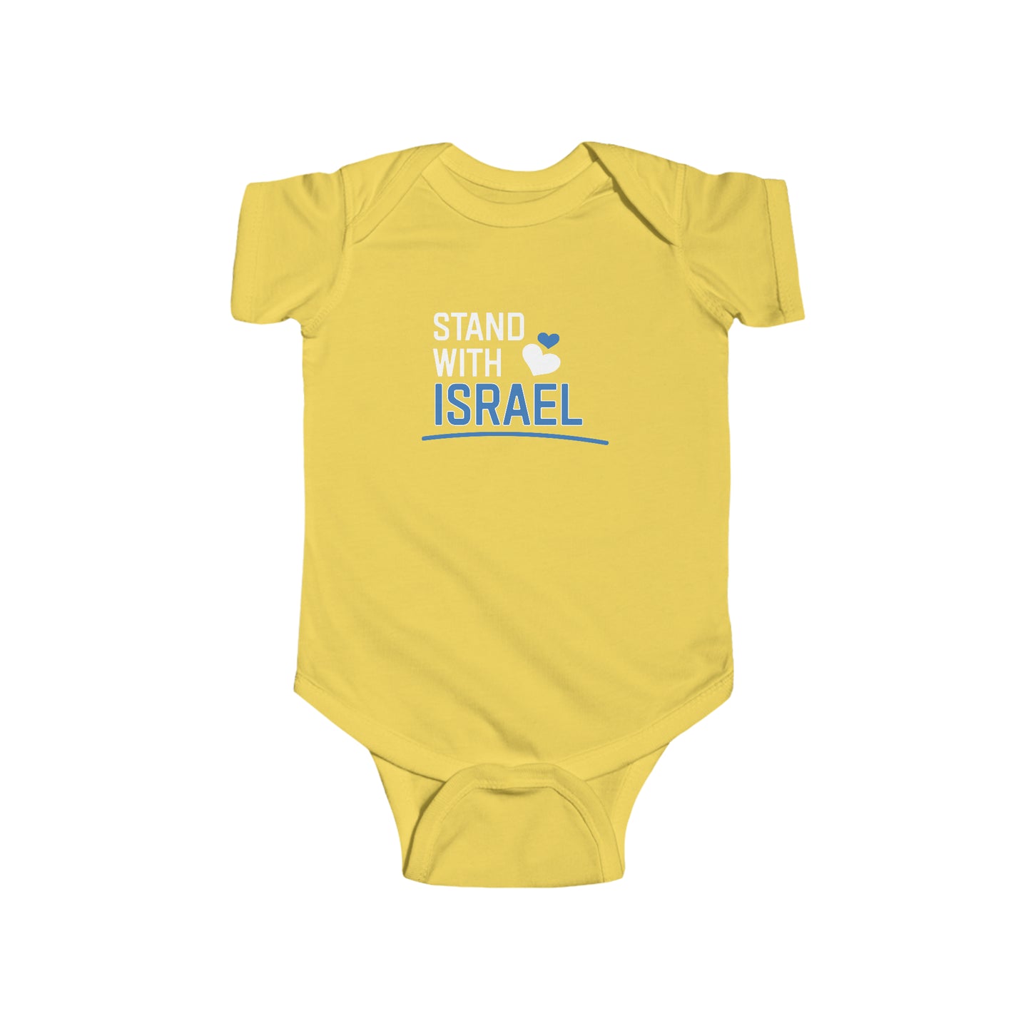 Stand With Israel Blue and White Hearts Infant Onesie