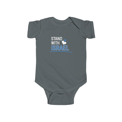 Stand With Israel Blue and White Hearts Infant Onesie