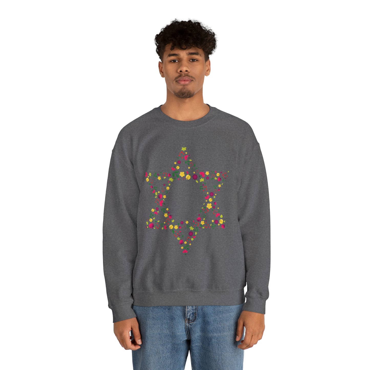 Star of David Flowers Crewneck Sweatshirt