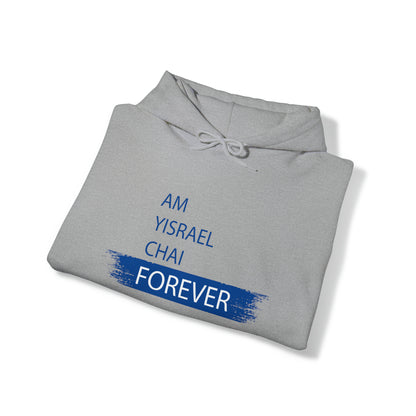 Am Yisrael Chai Forever Blue Stripe Hoodie Sweatshirt