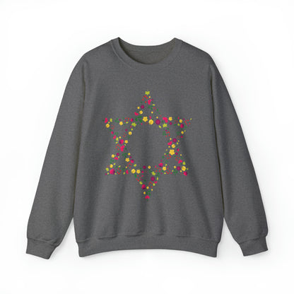 Star of David Flowers Crewneck Sweatshirt