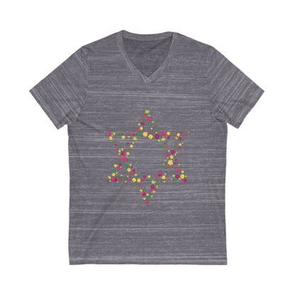 Star of David Flowers V-Neck Tee