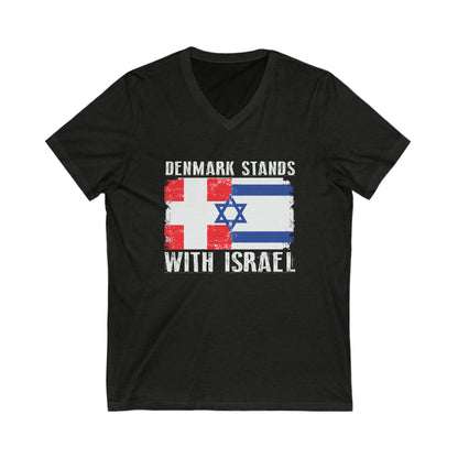 Denmark Stands With Israel V-Neck Tee