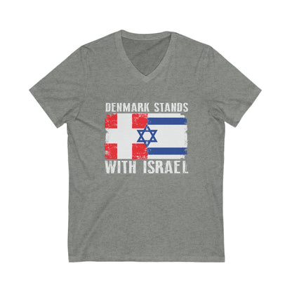 Denmark Stands With Israel V-Neck Tee