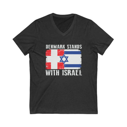 Denmark Stands With Israel V-Neck Tee