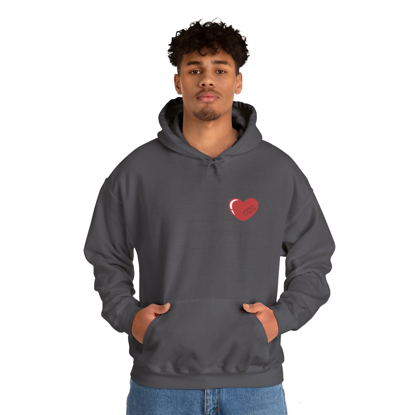 Heart With Band-Aid Hooded Sweatshirt