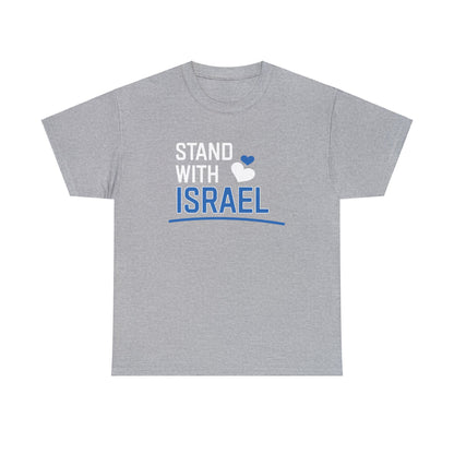 Stand With Israel Blue and White Hearts T-Shirt